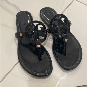 Tory Burch Black Patent Sandals